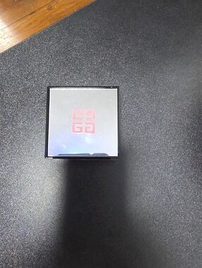 Givenchy Silver Compact with Red Logo